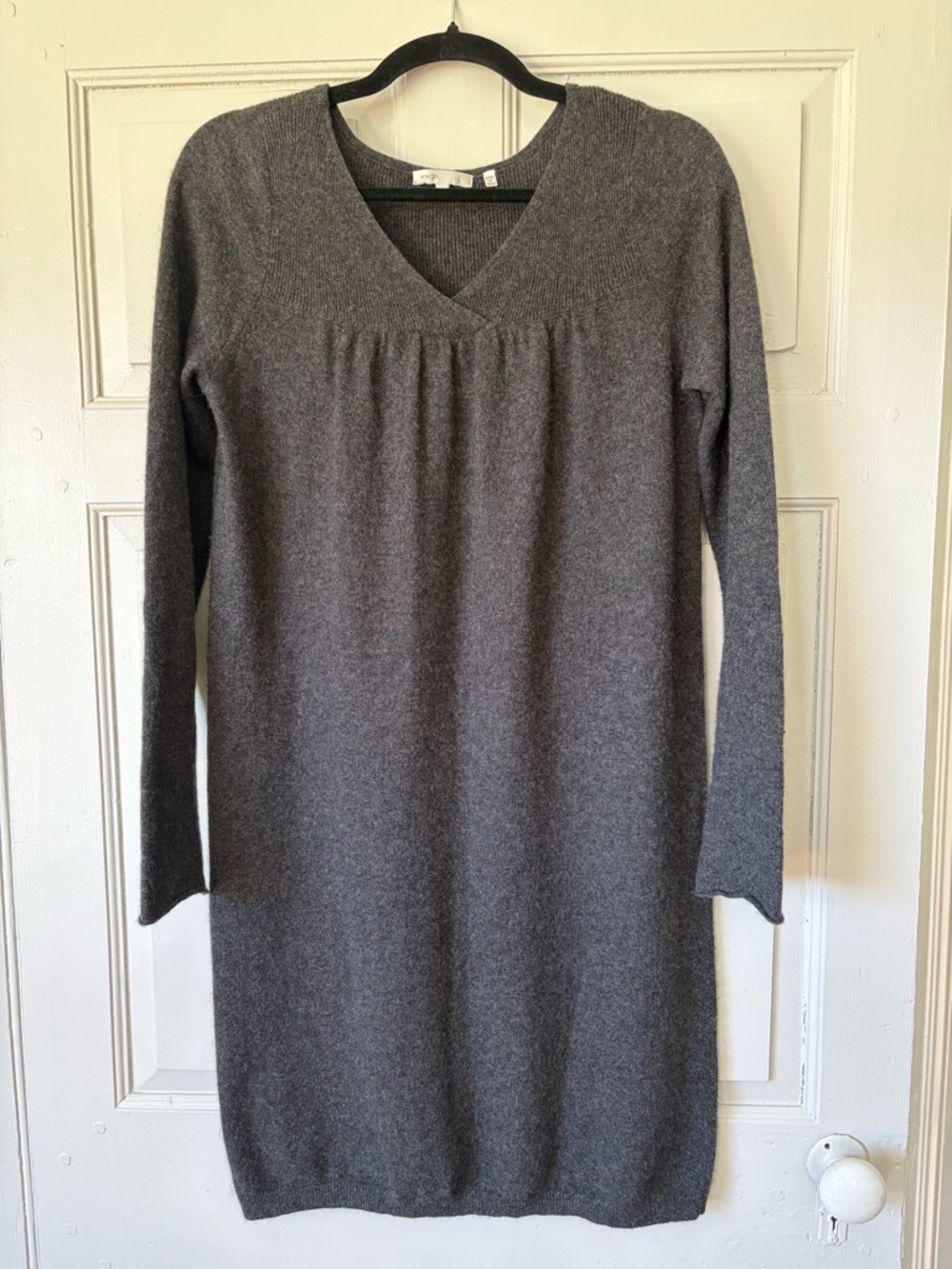 100% Cashmere V-Neck Sweater Dress